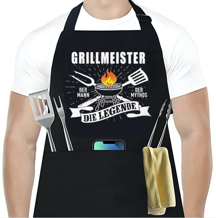 Adjustable Men's Kitchen Apron with Pockets