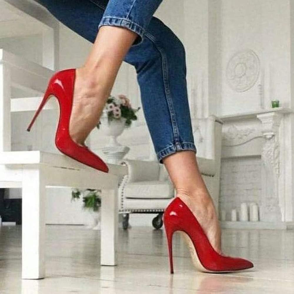 Women Pumps, Pointed Toe High Heel 4.7 Inch/12Cm Party Stiletto Heels Shoes