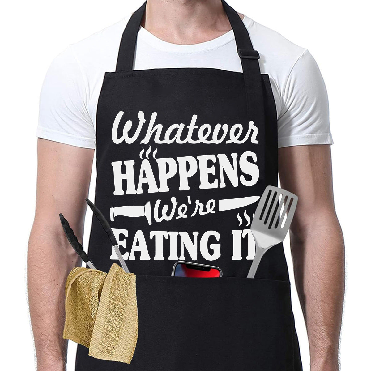 Adjustable Men's Kitchen Apron with Pockets