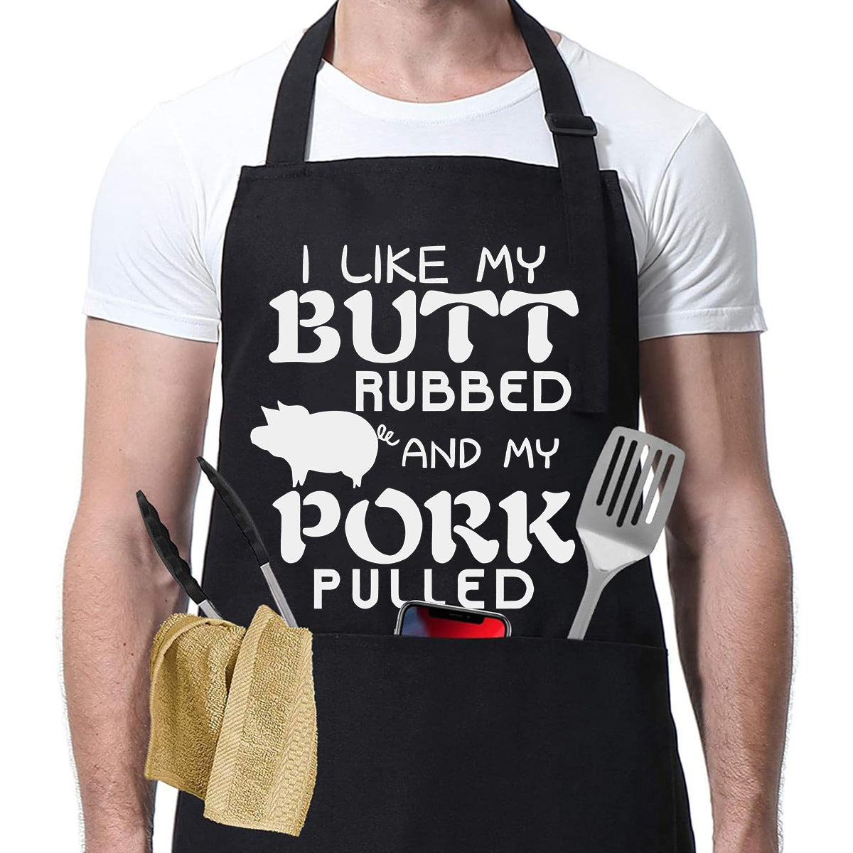 Adjustable Men's Kitchen Apron with Pockets