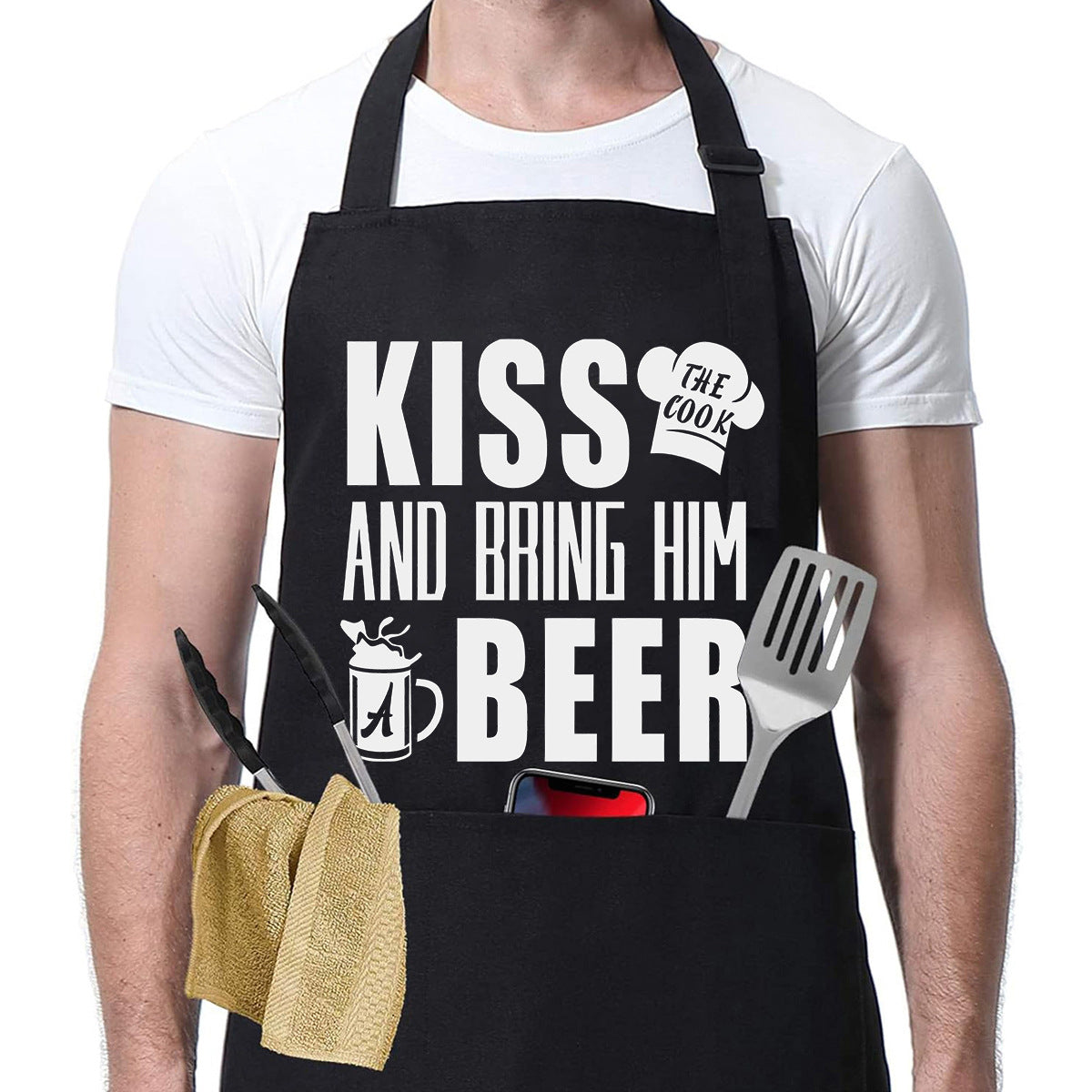 Adjustable Men's Kitchen Apron with Pockets